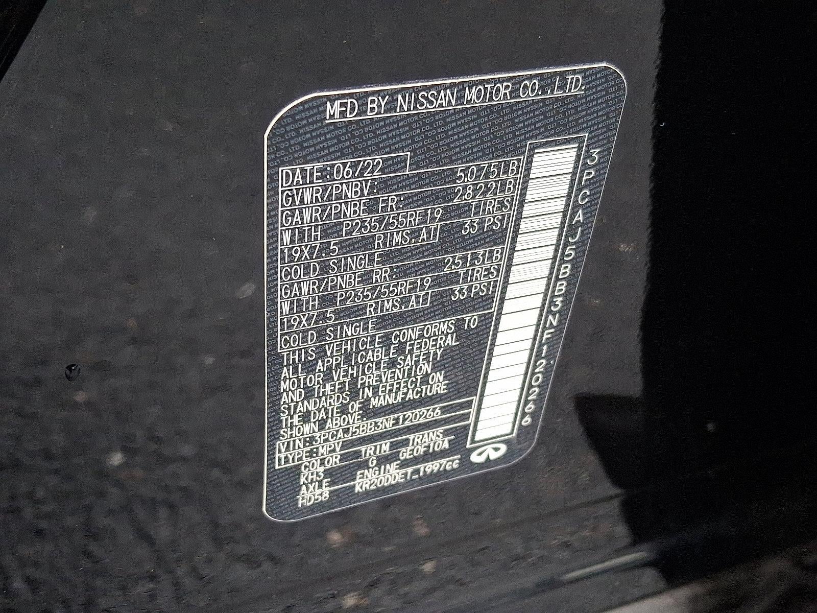 2022 INFINITI QX50 LUXE AWD