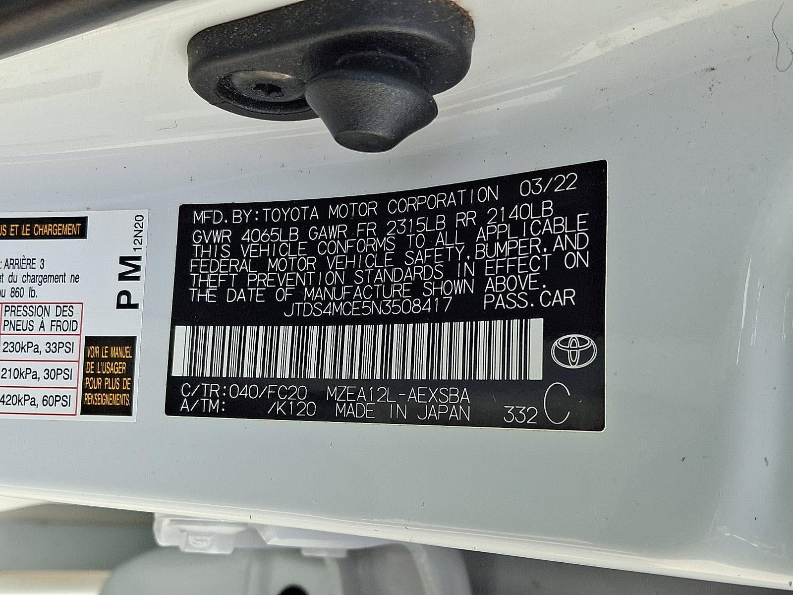2022 Toyota Corolla SE CVT (Natl)
