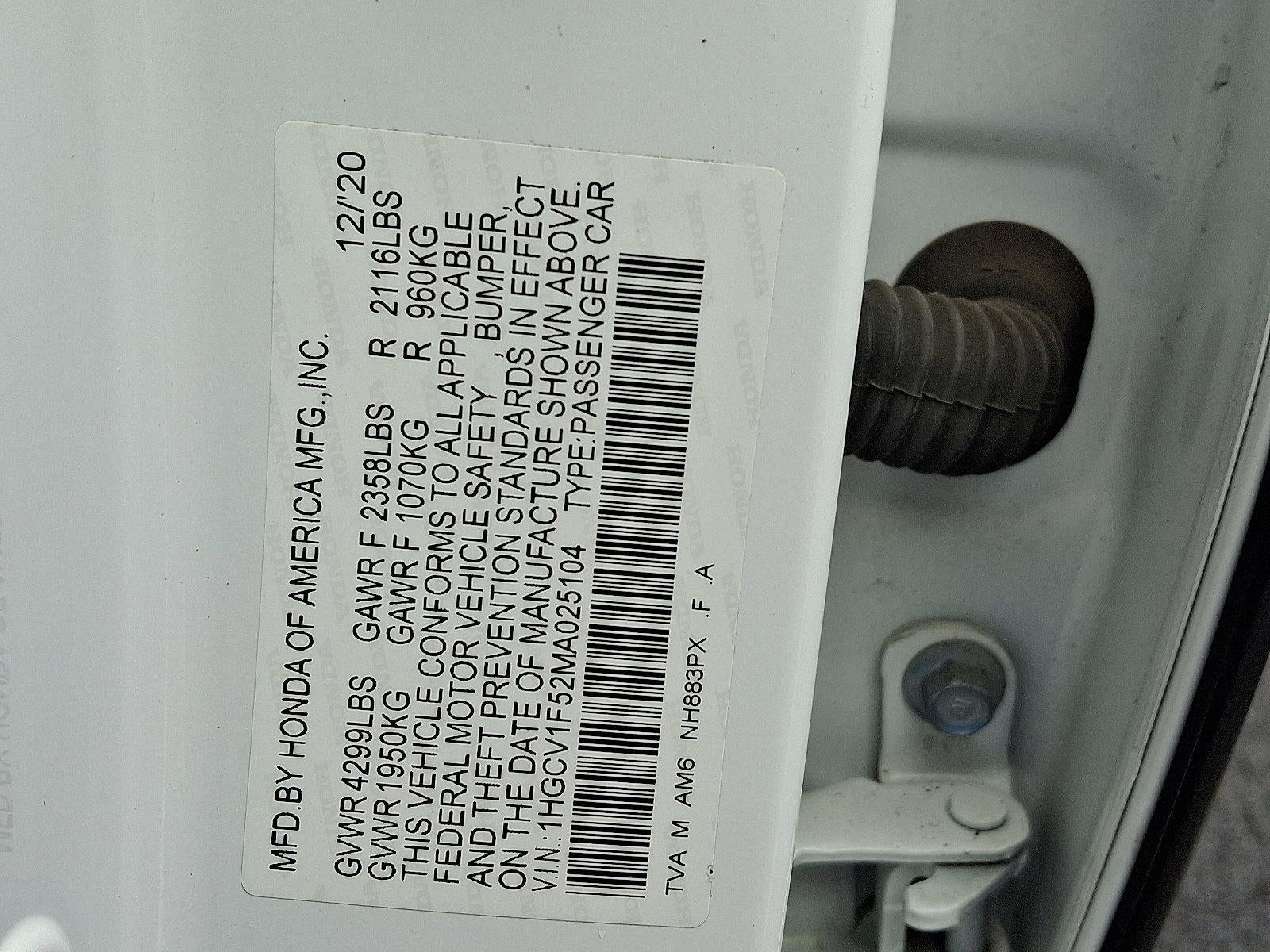 2021 Honda Accord Sedan EX-L 1.5T CVT