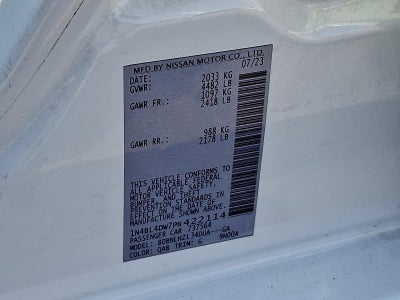 2023 Nissan Altima 2.5 SV AWD Sedan