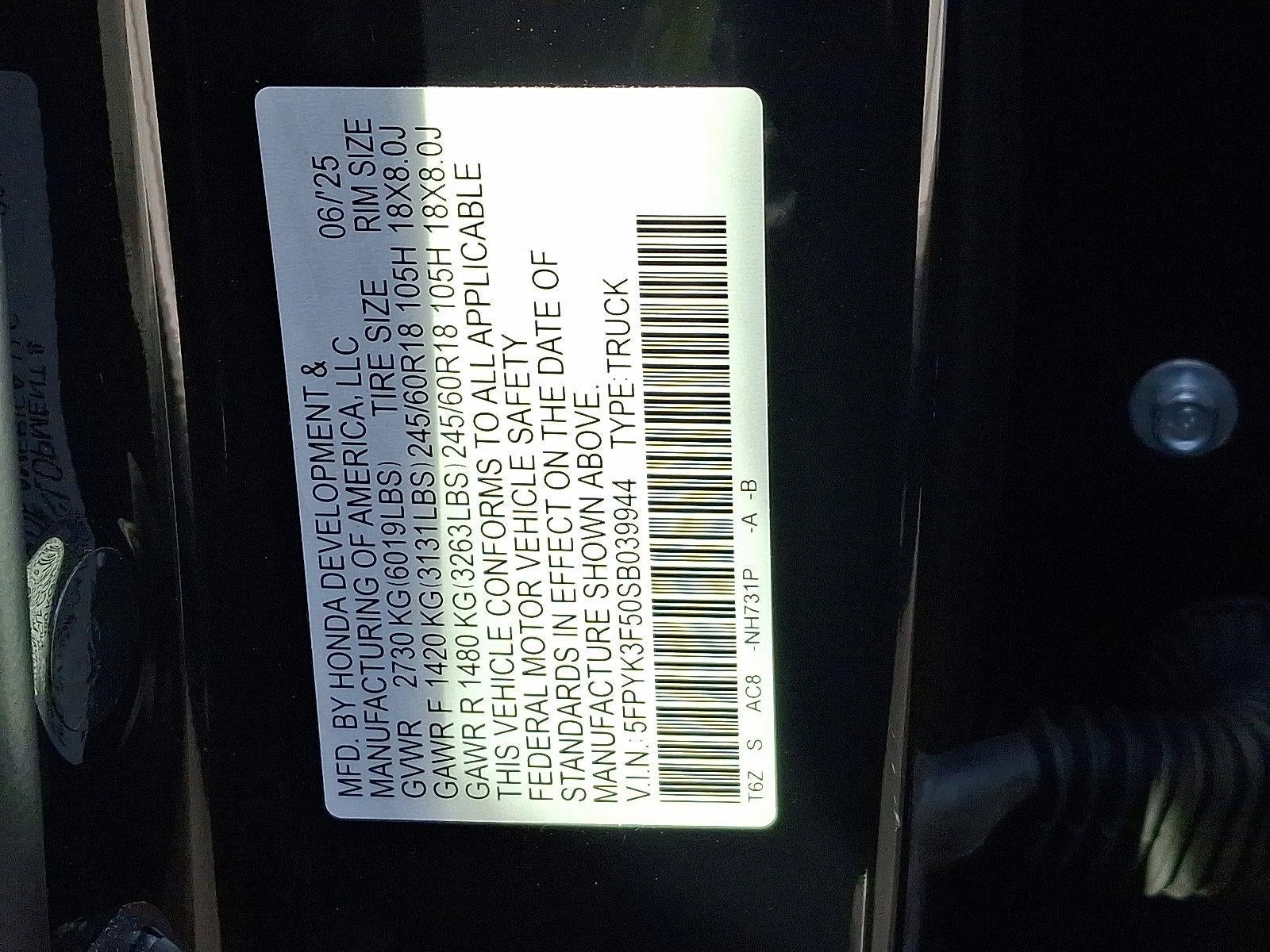 2025 Honda Ridgeline RTL AWD