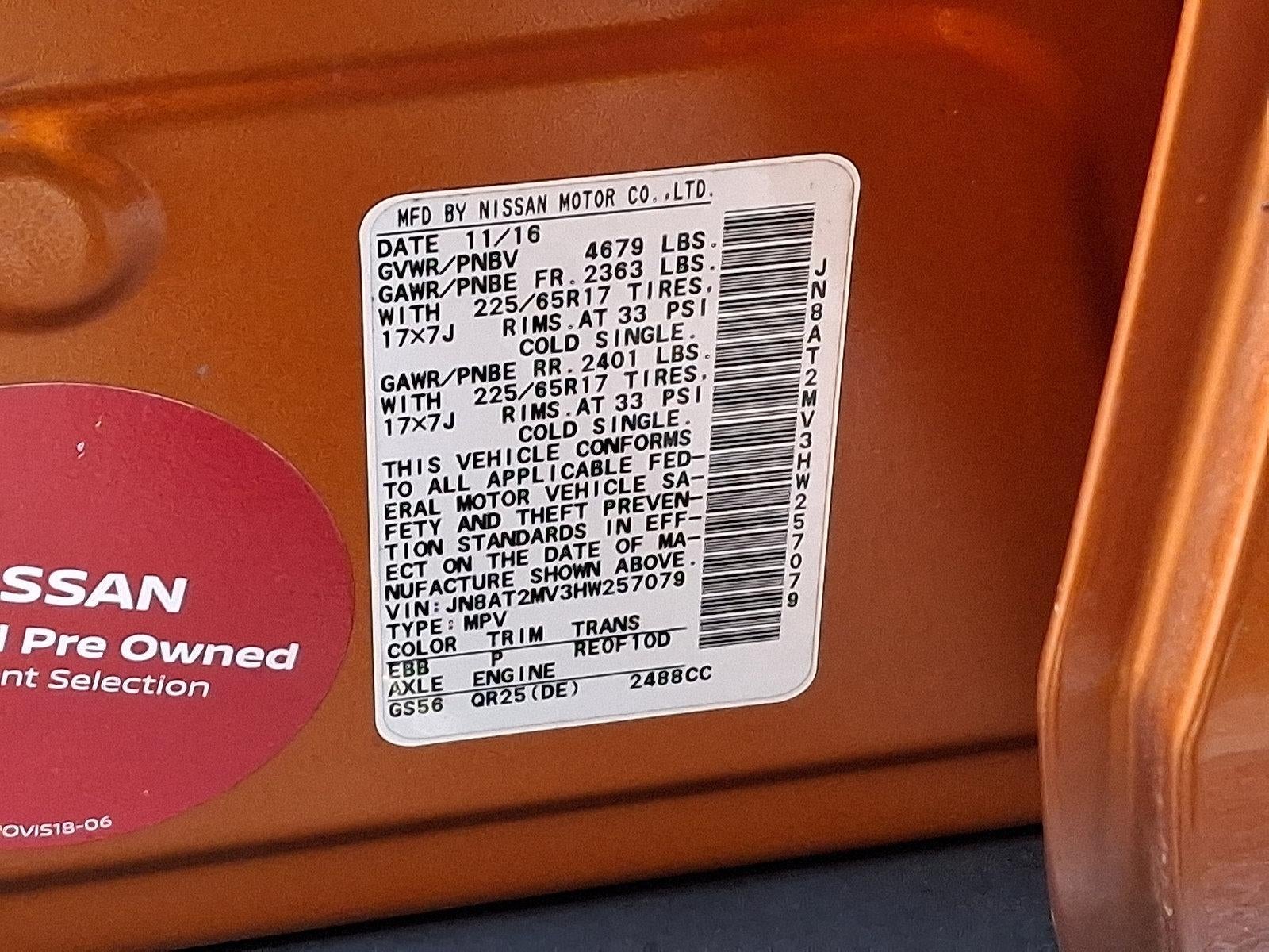 2017 Nissan Rogue AWD SV