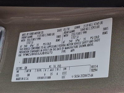 2018 Ford Escape SEL 4WD