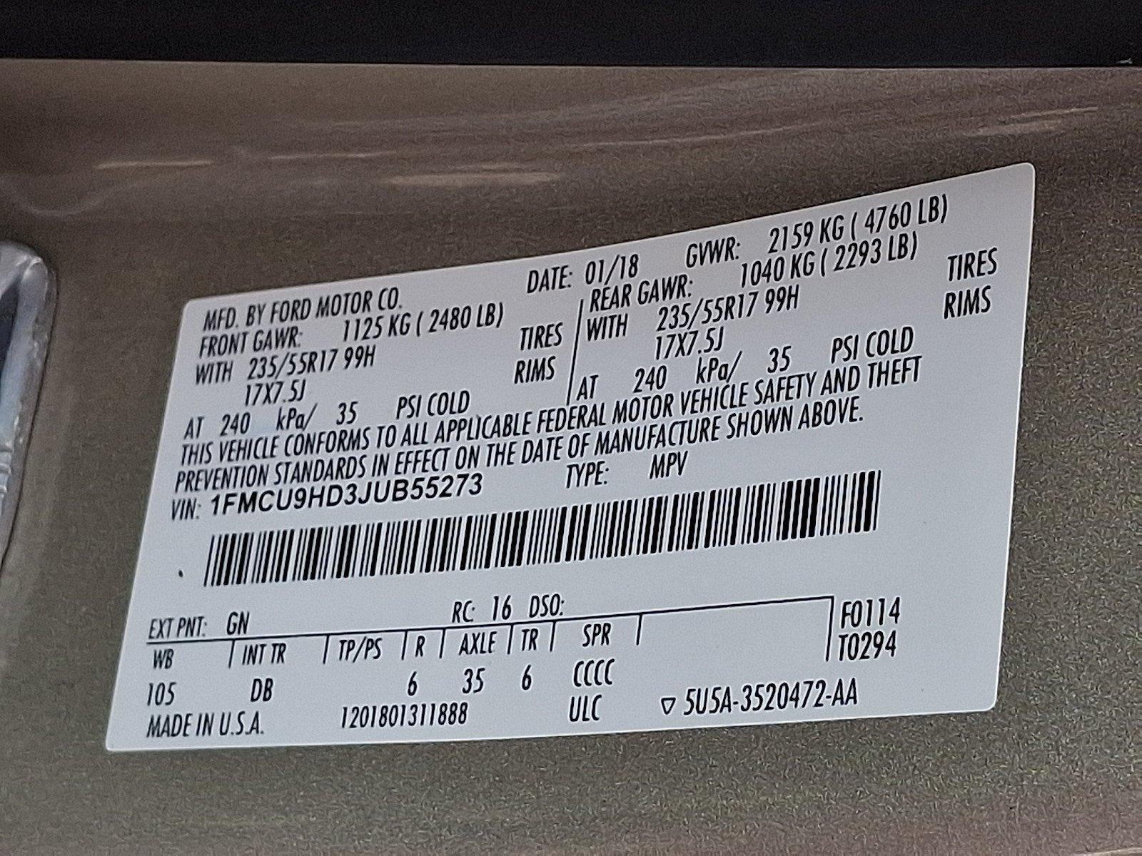 2018 Ford Escape SEL 4WD