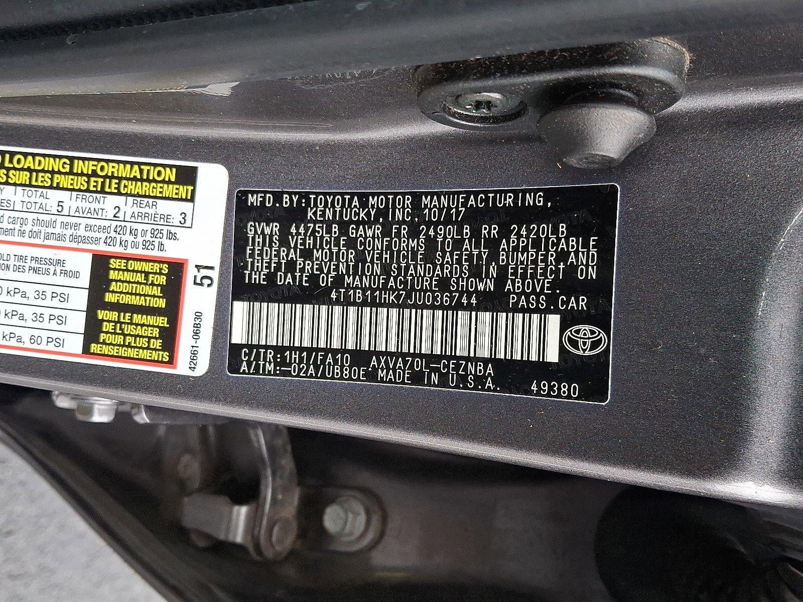 2018 Toyota Camry LE Auto (SE)