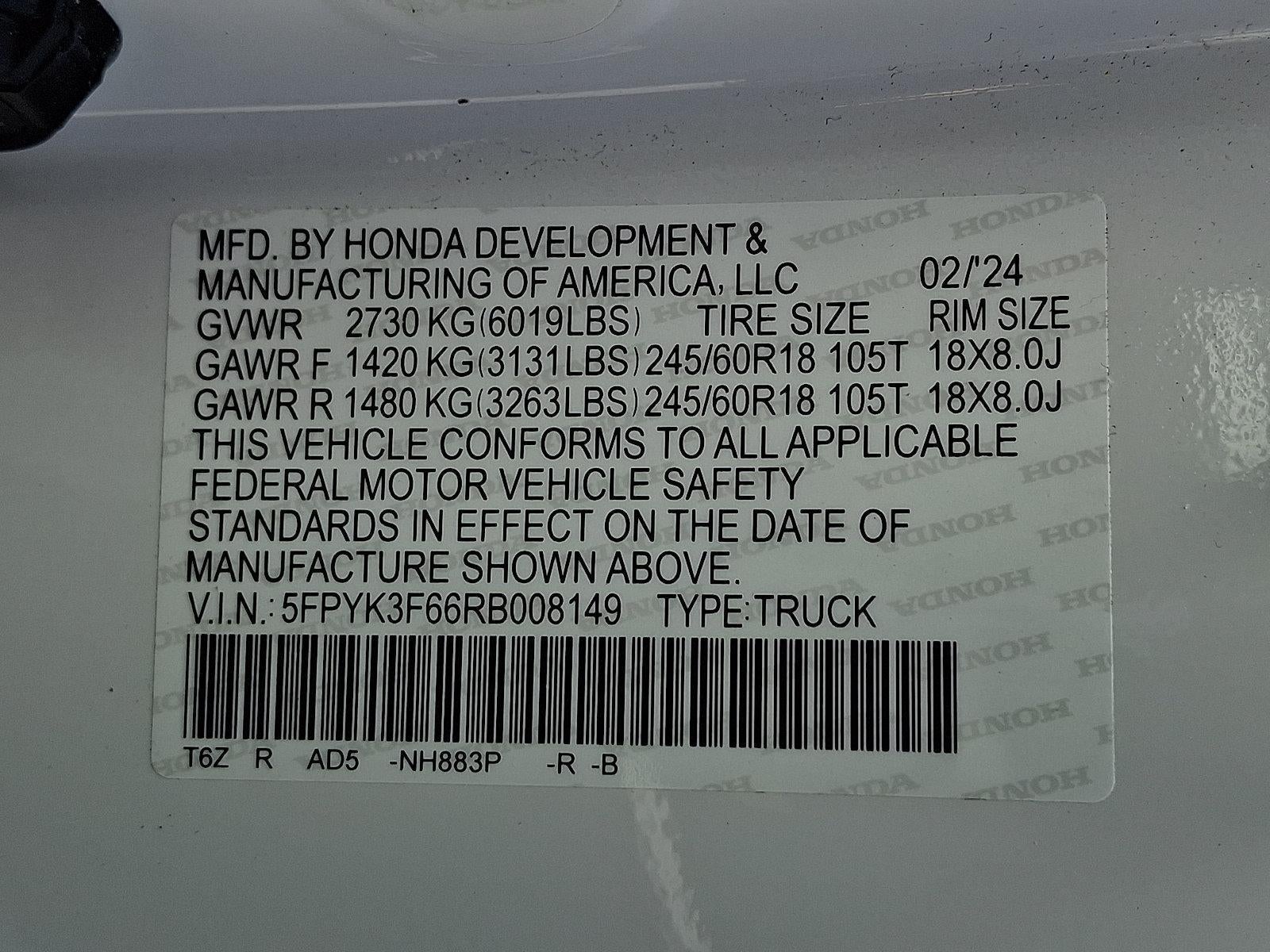 2024 Honda Ridgeline TrailSport AWD