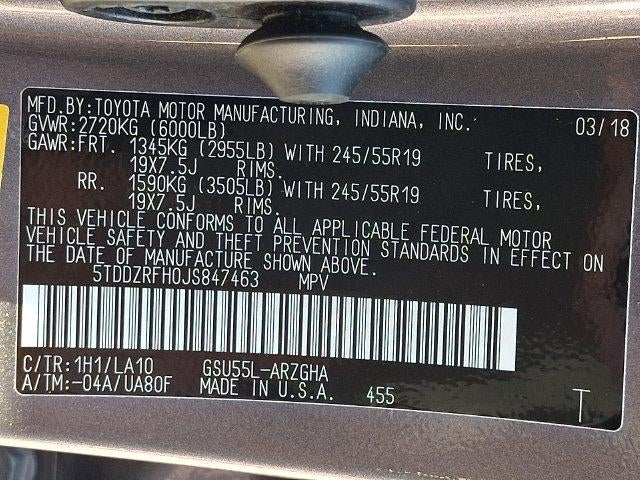 2018 Toyota Highlander Limited V6 AWD (Natl)