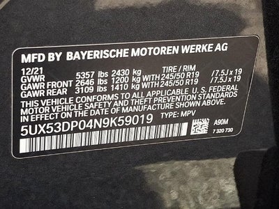 2022 BMW X3 xDrive30i Sports Activity Vehicle