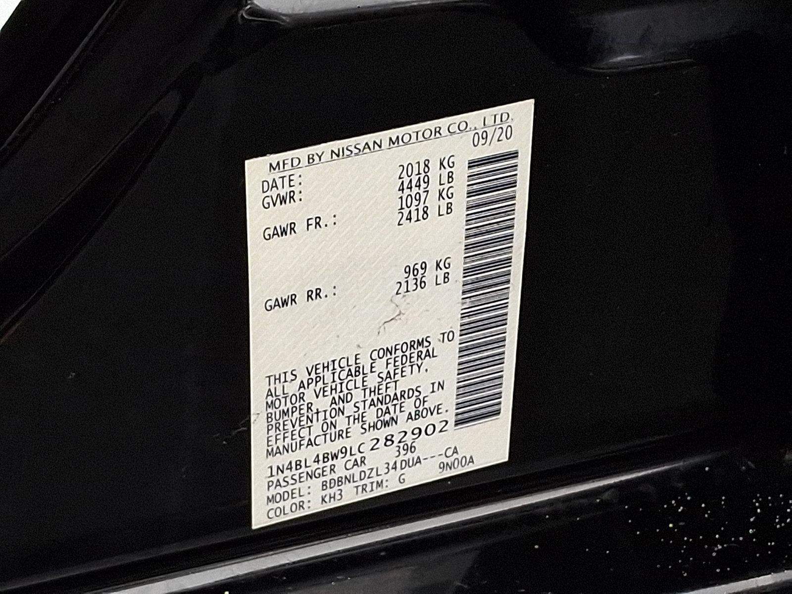 2020 Nissan Altima 2.5 S AWD Sedan