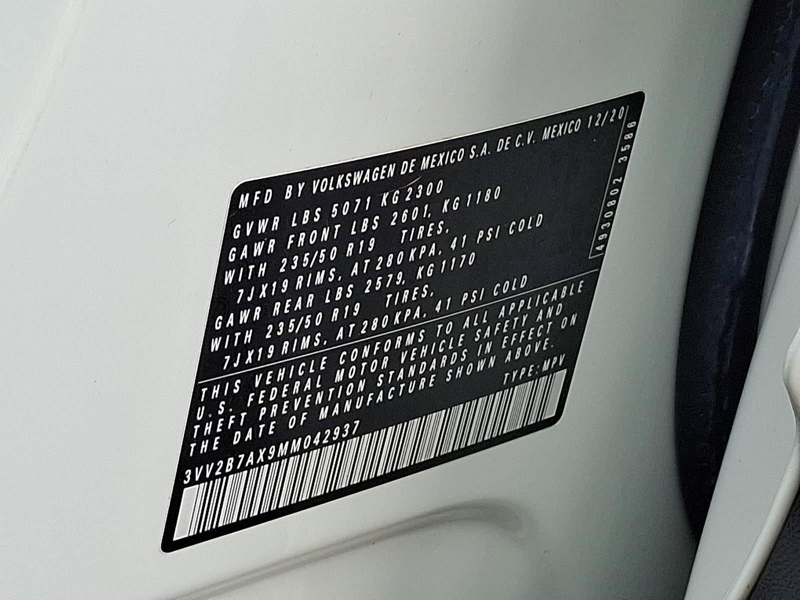 2021 Volkswagen Tiguan 2.0T SEL 4MOTION