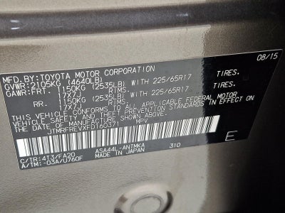 2015 Toyota RAV4 AWD 4dr XLE (Natl)