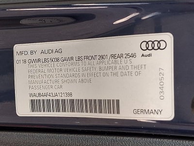 2018 Audi S4 3.0 TFSI Premium Plus quattro AWD