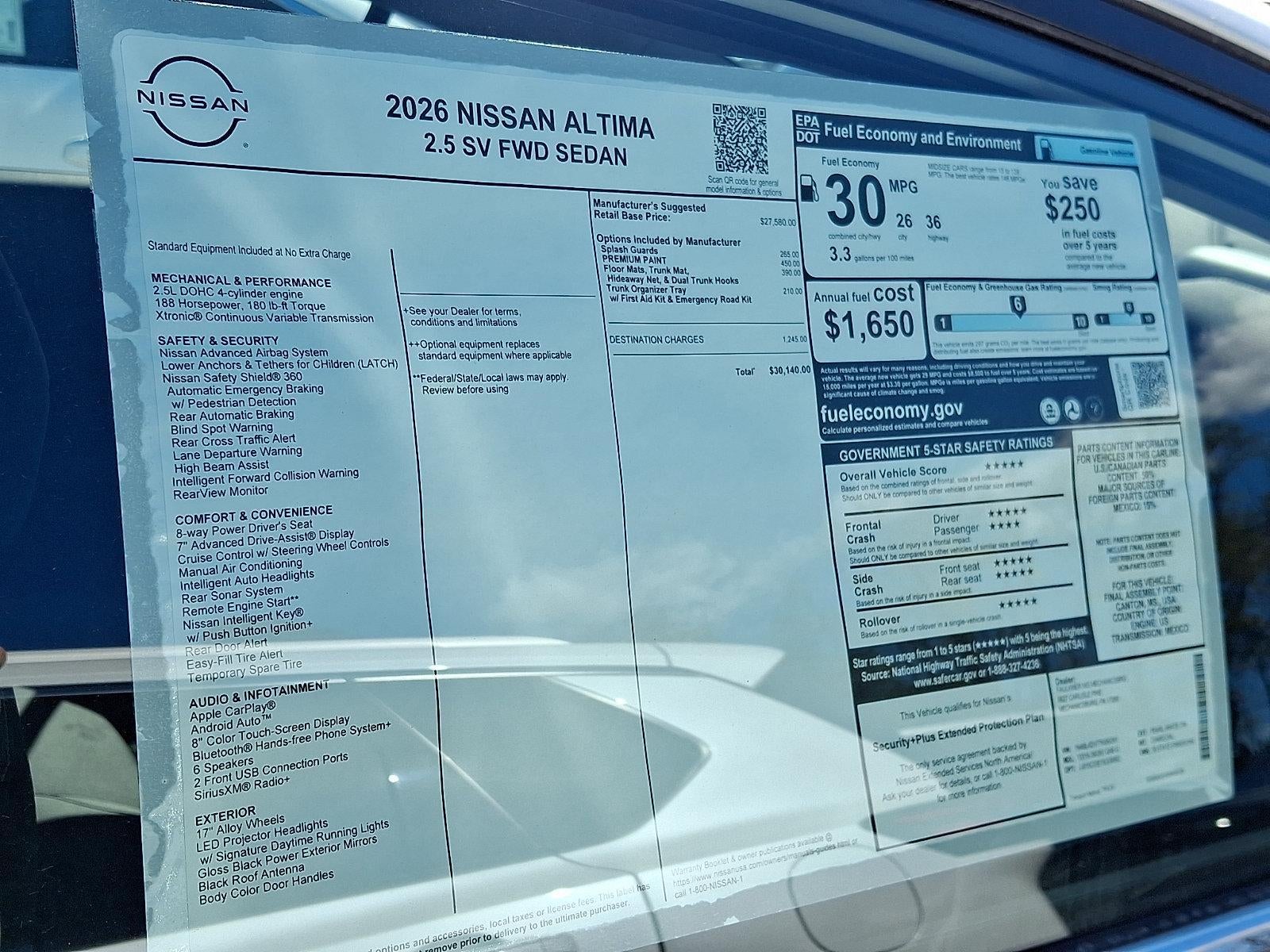 2026 Nissan Altima SV