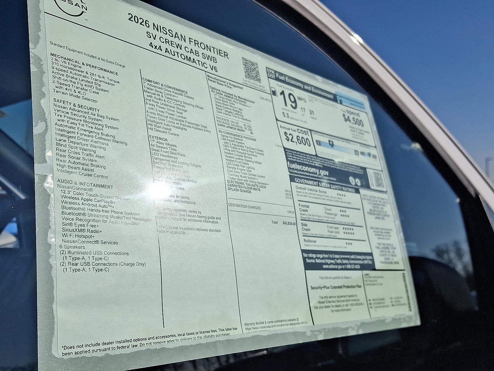 2026 Nissan Frontier Crew Cab SV