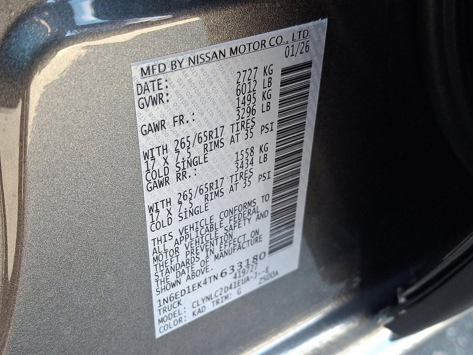 2026 Nissan Frontier Crew Cab SV