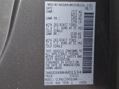 2024 Nissan Frontier Crew Cab SV