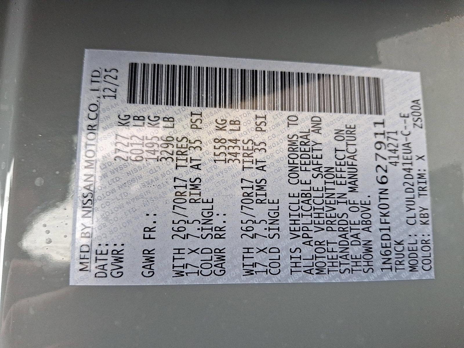 2026 Nissan Frontier Crew Cab PRO-4X® Long Bed