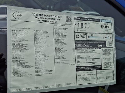 2026 Nissan Frontier Crew Cab PRO-4X® Long Bed