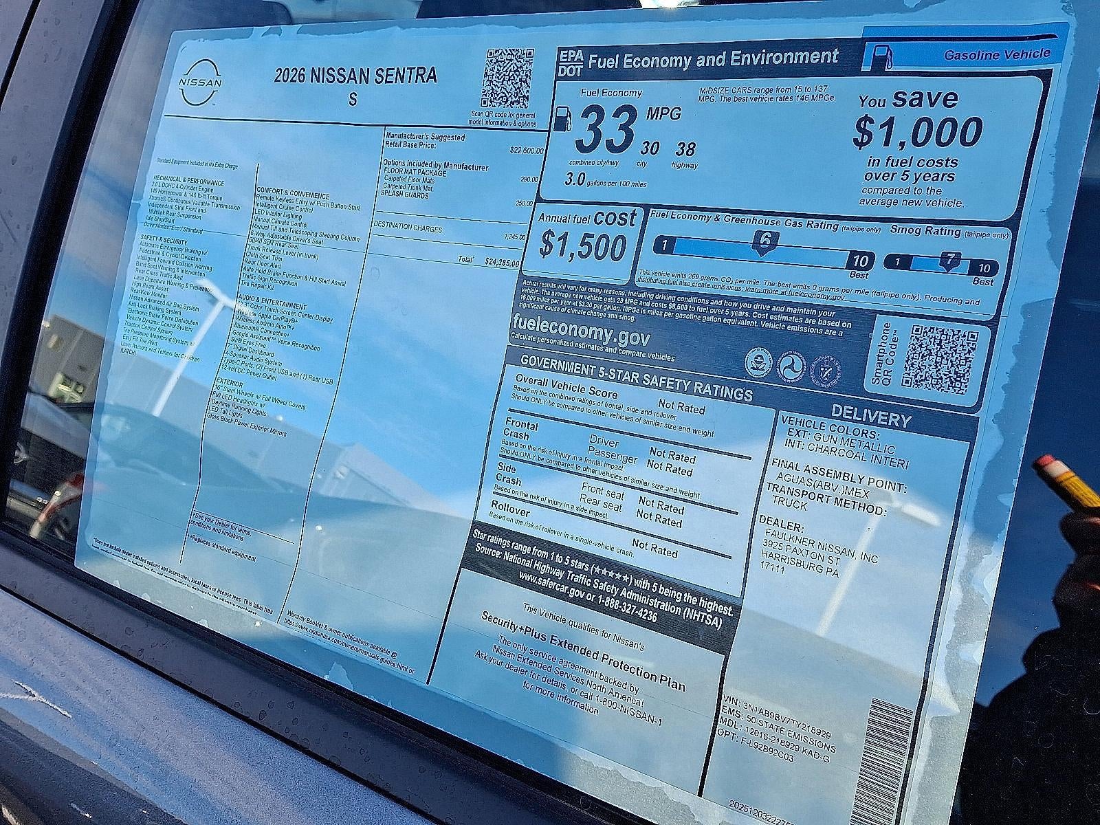 2026 Nissan Sentra S Sedan