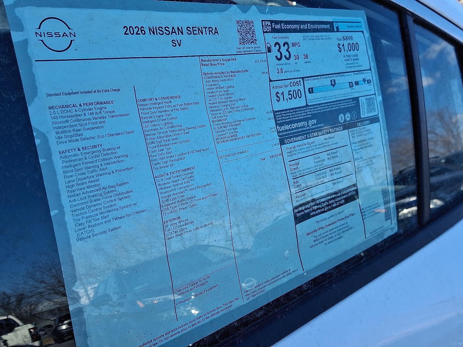 2026 Nissan Sentra SV Sedan