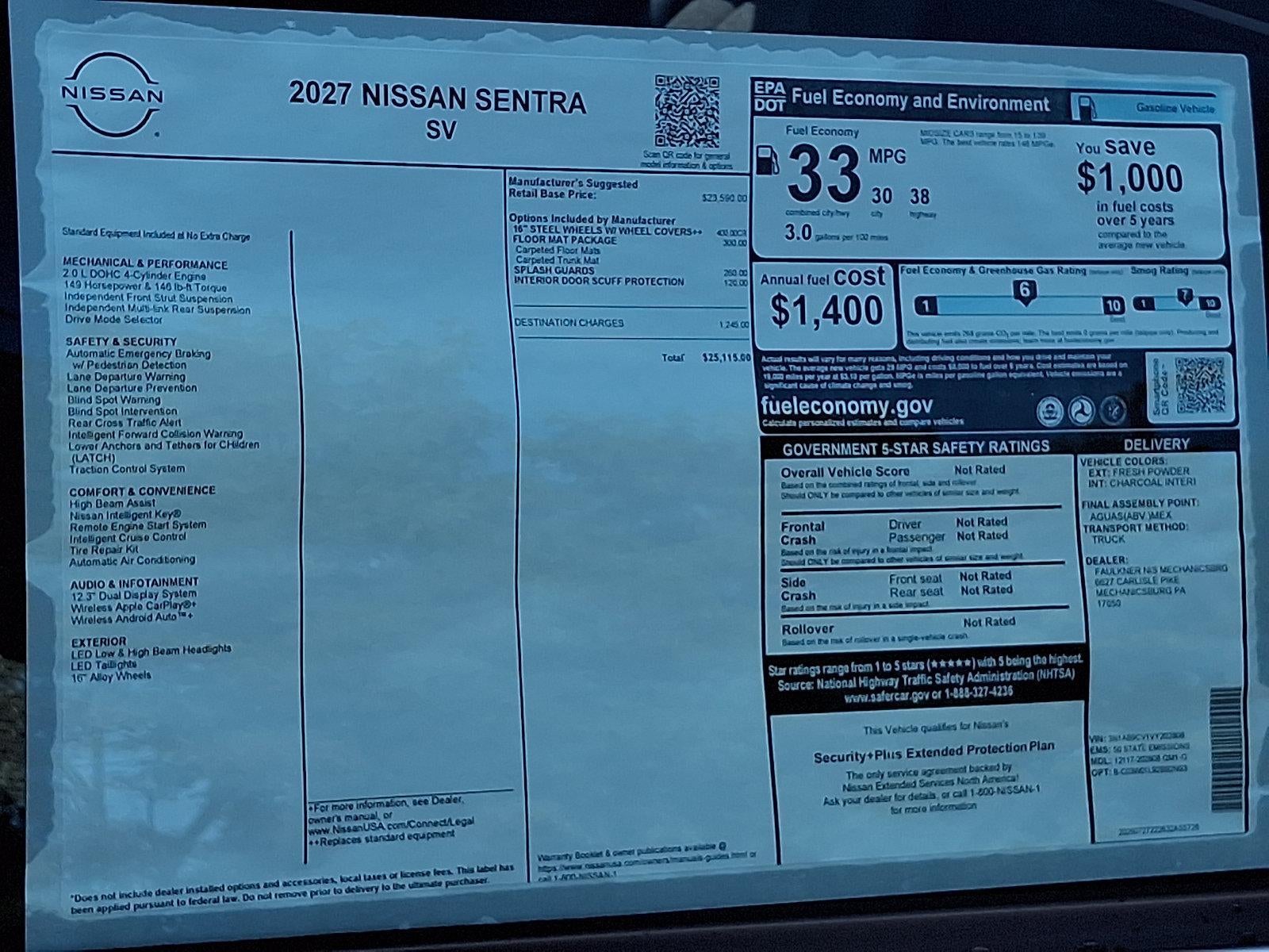 2027 Nissan Sentra SV