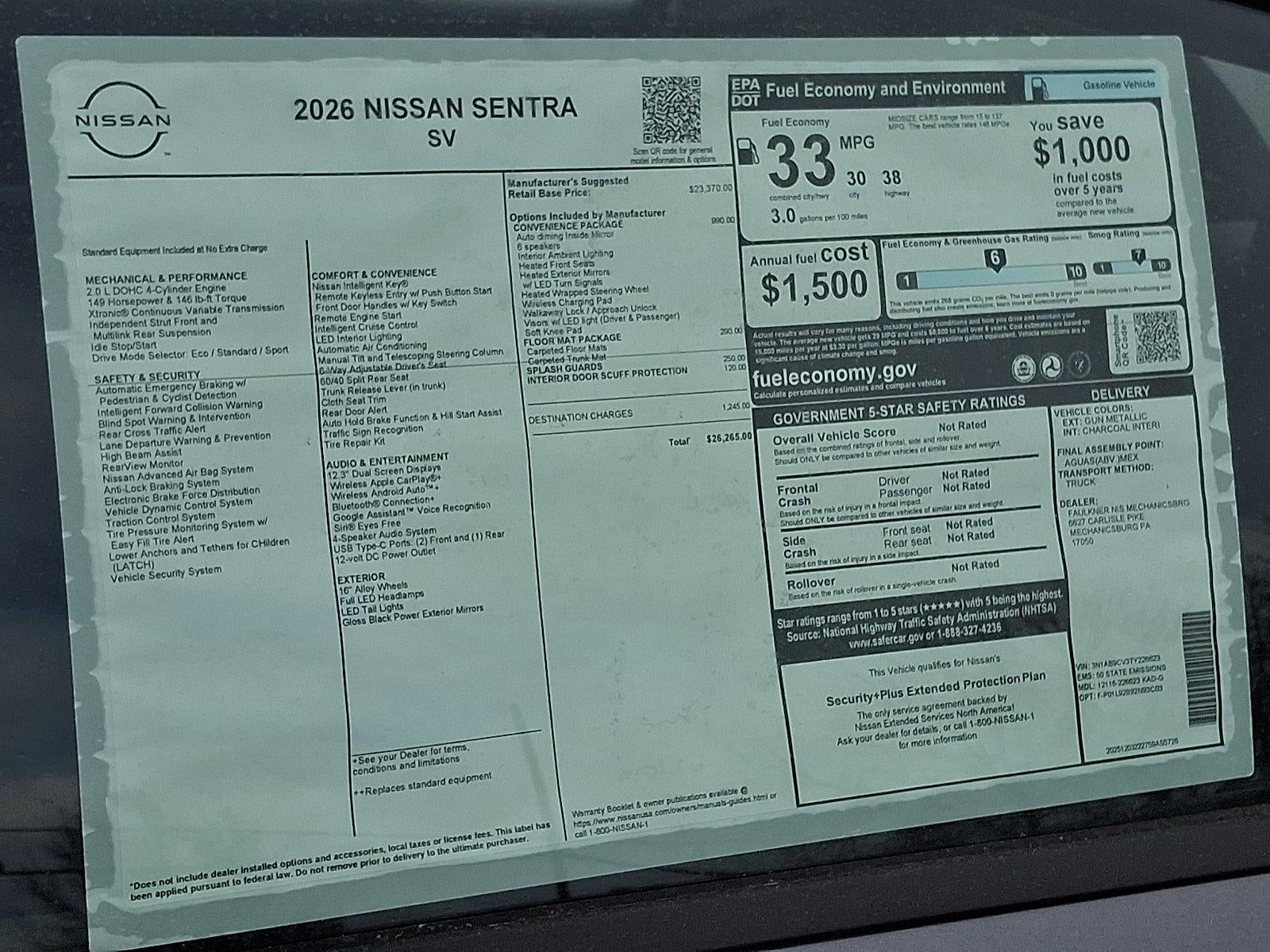 2026 Nissan Sentra SV