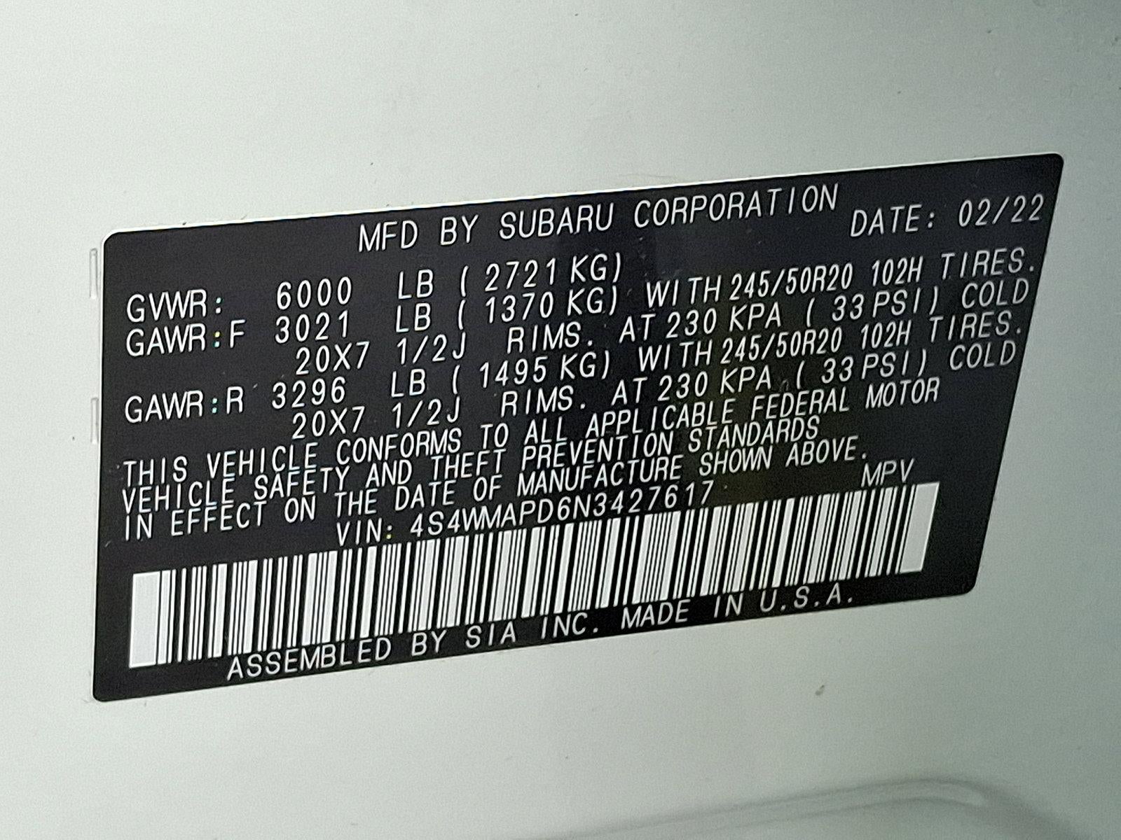 2022 Subaru Ascent Limited 7-Passenger