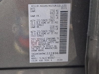 2022 Nissan Pathfinder Platinum