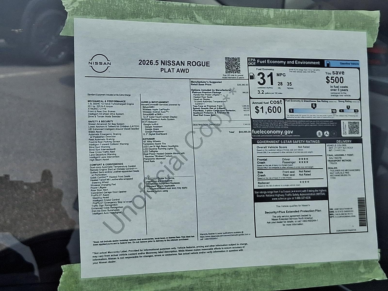 2026 Nissan Rogue 2026.5 AWD Platinum