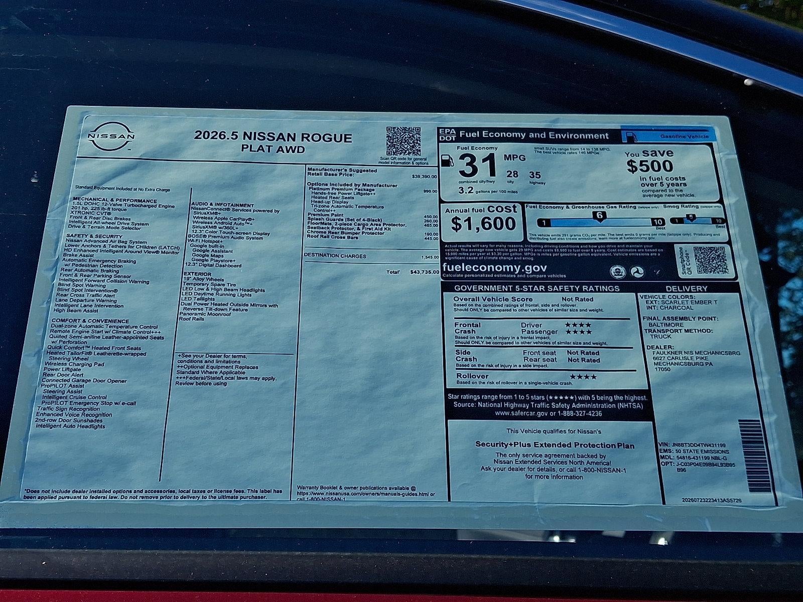 2026 Nissan Rogue Platinum
