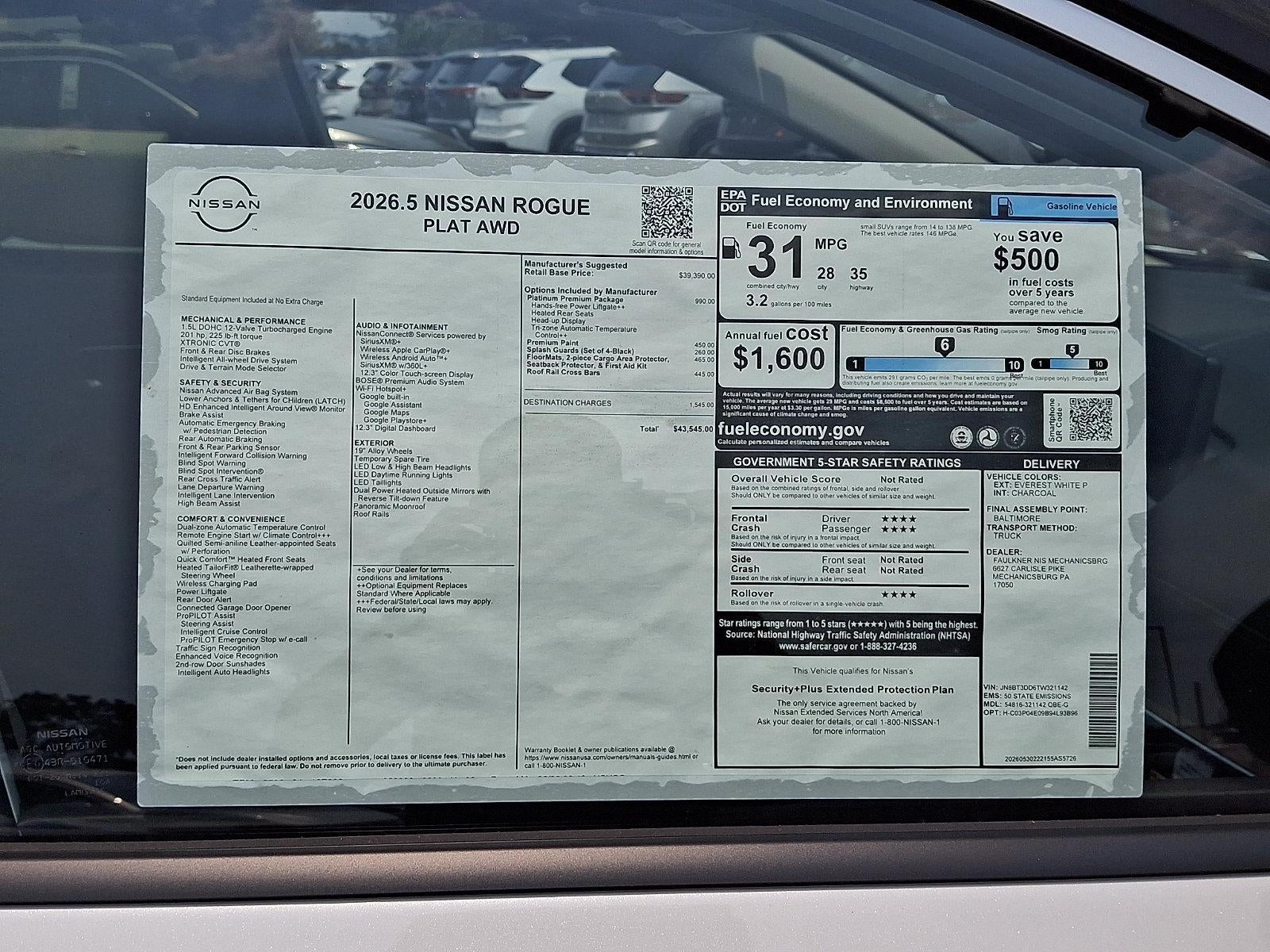 2026 Nissan Rogue Platinum