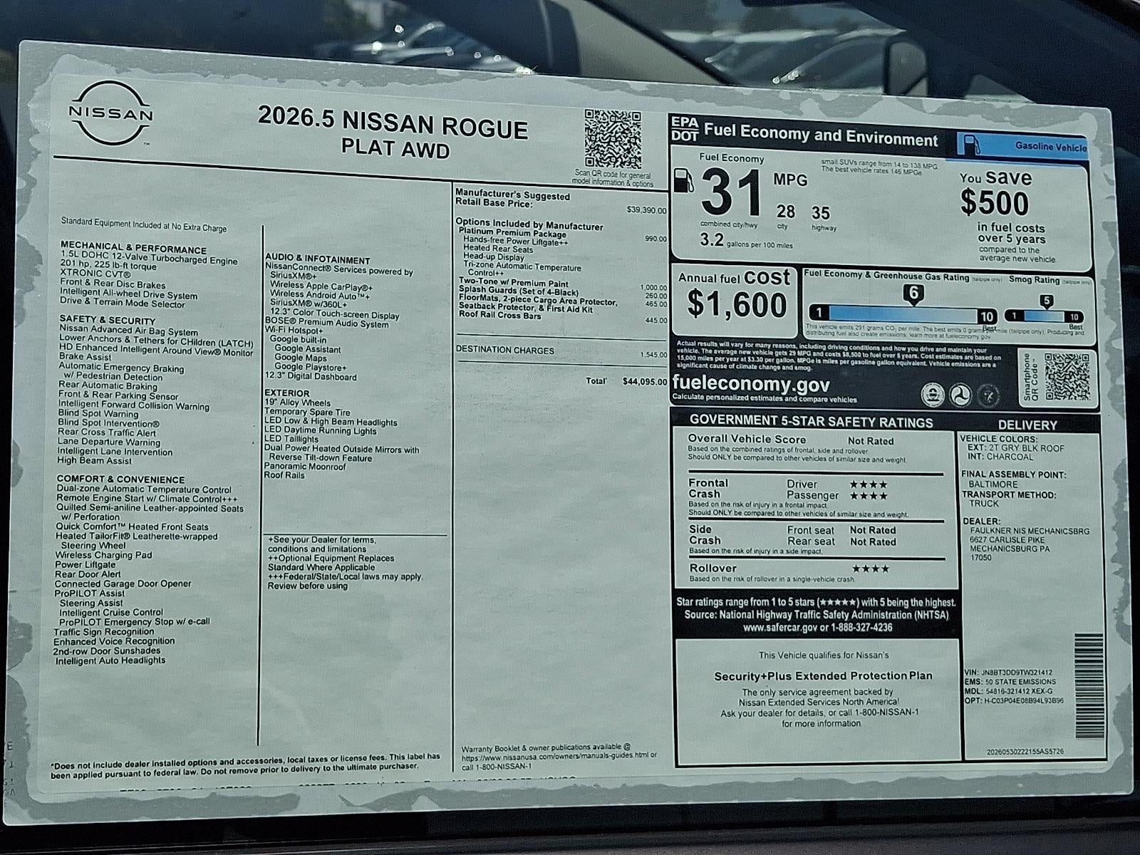 2026 Nissan Rogue Platinum