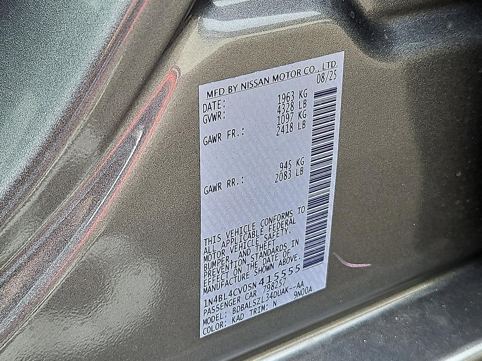 2025 Nissan Altima SR