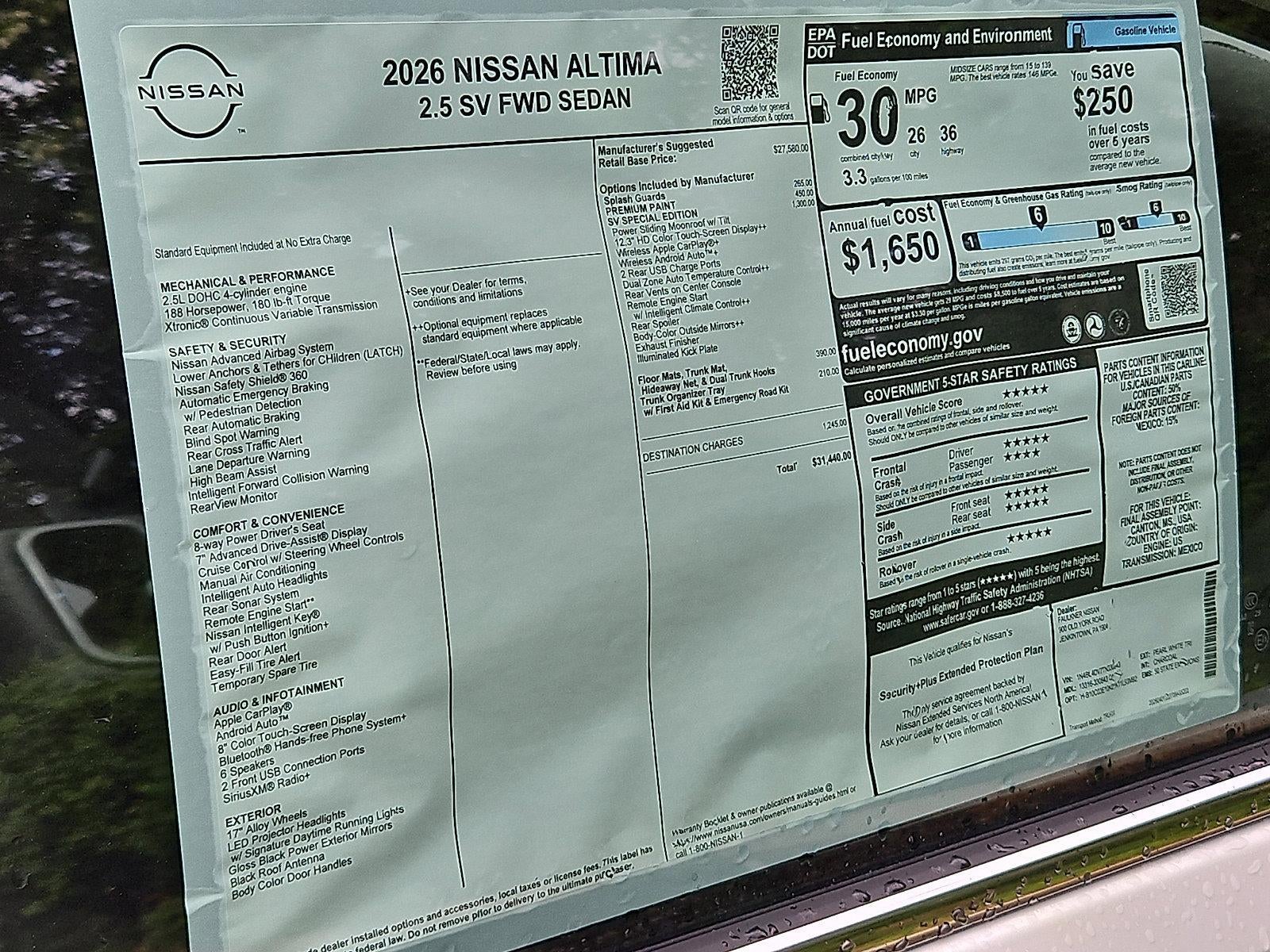 2026 Nissan Altima SV Special Edition
