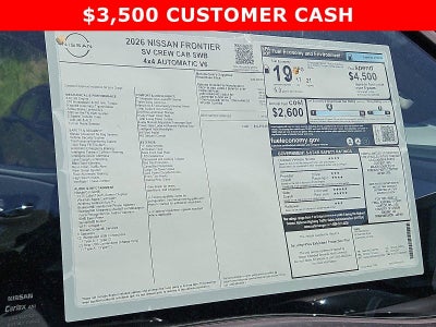 2026 Nissan Frontier Crew Cab SV