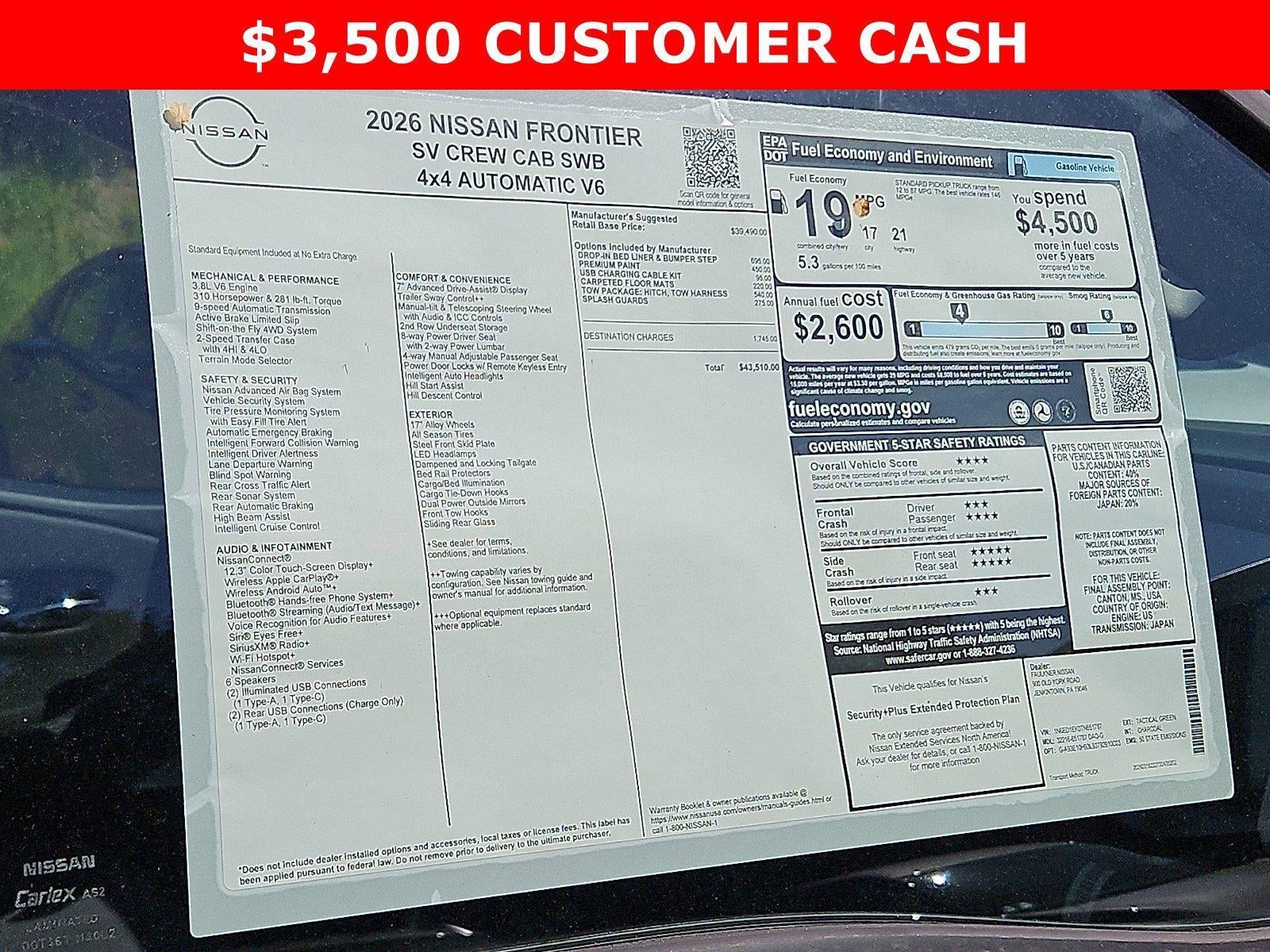 2026 Nissan Frontier Crew Cab SV
