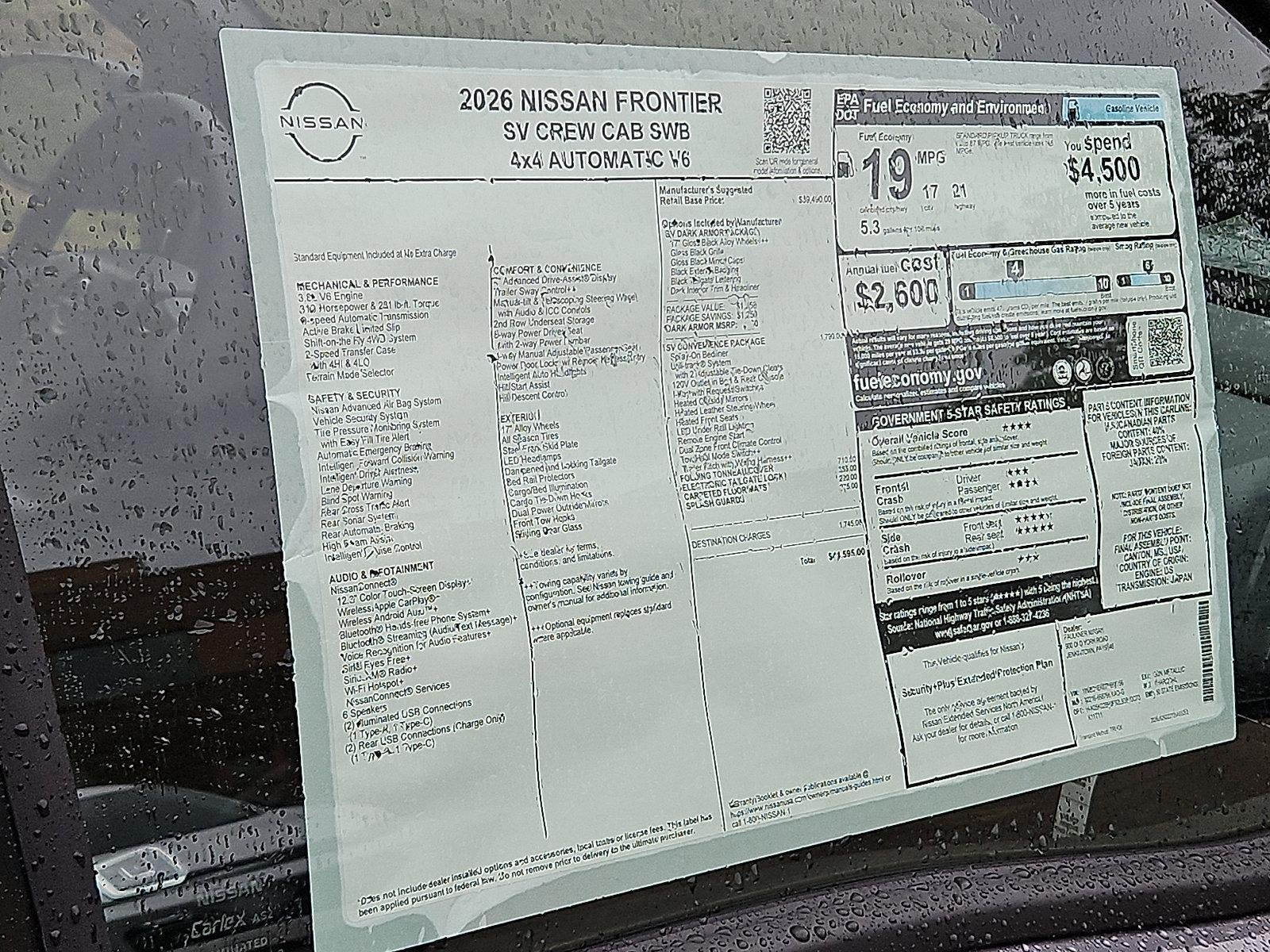 2026 Nissan Frontier Crew Cab SV