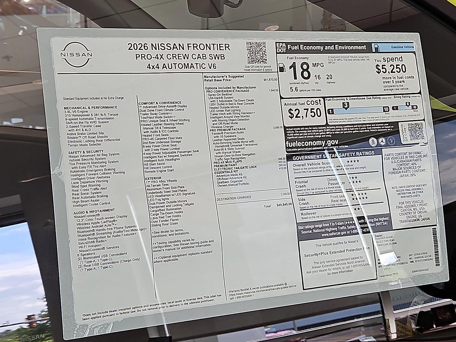 2026 Nissan Frontier Crew Cab PRO-4X®