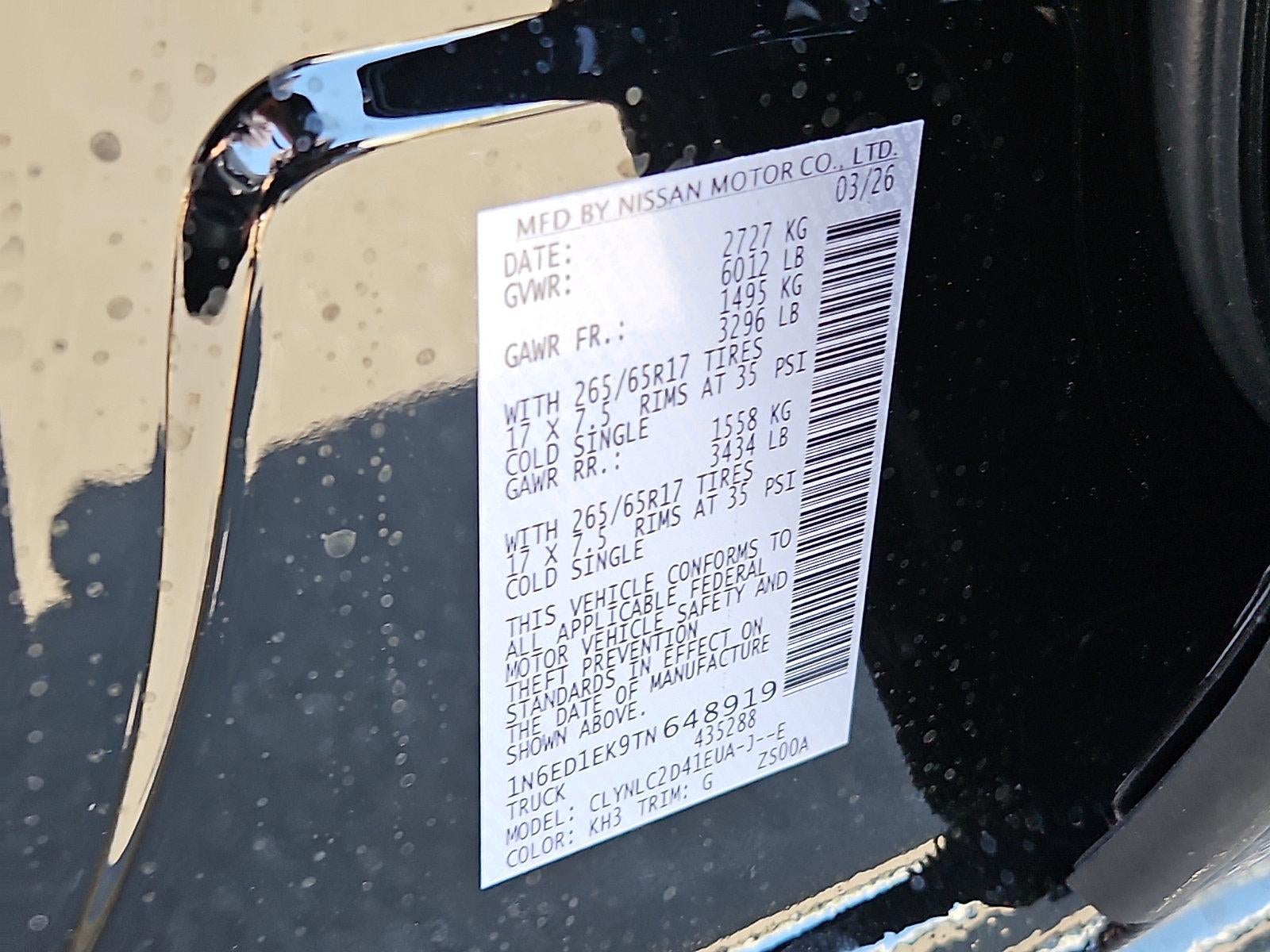 2026 Nissan Frontier Crew Cab SV