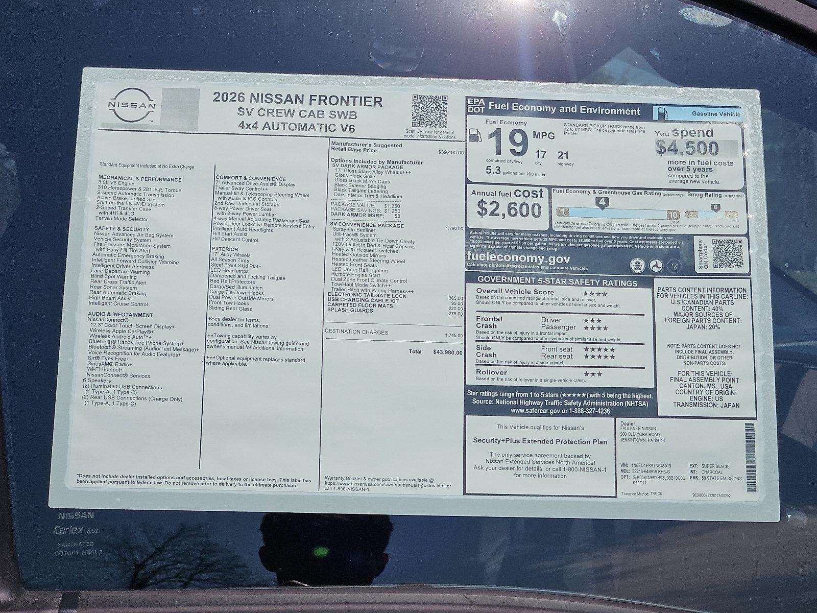 2026 Nissan Frontier Crew Cab SV