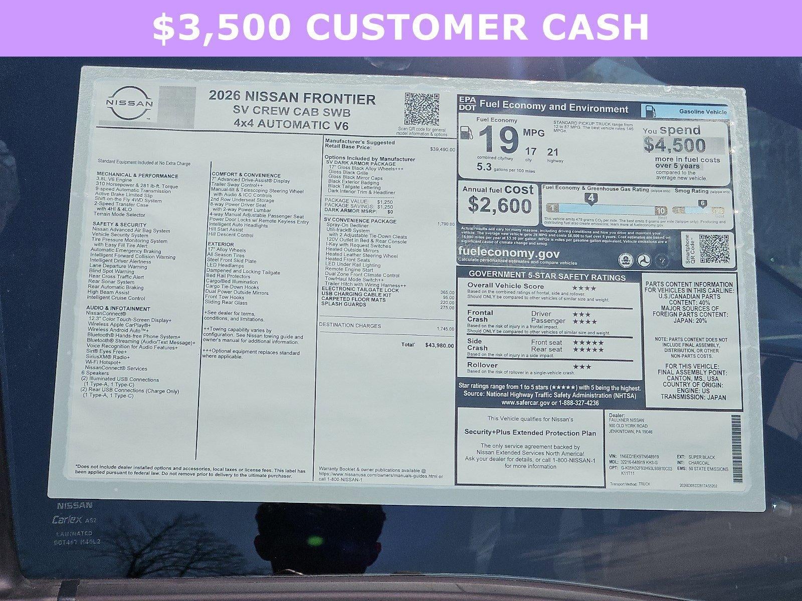 2026 Nissan Frontier Crew Cab SV