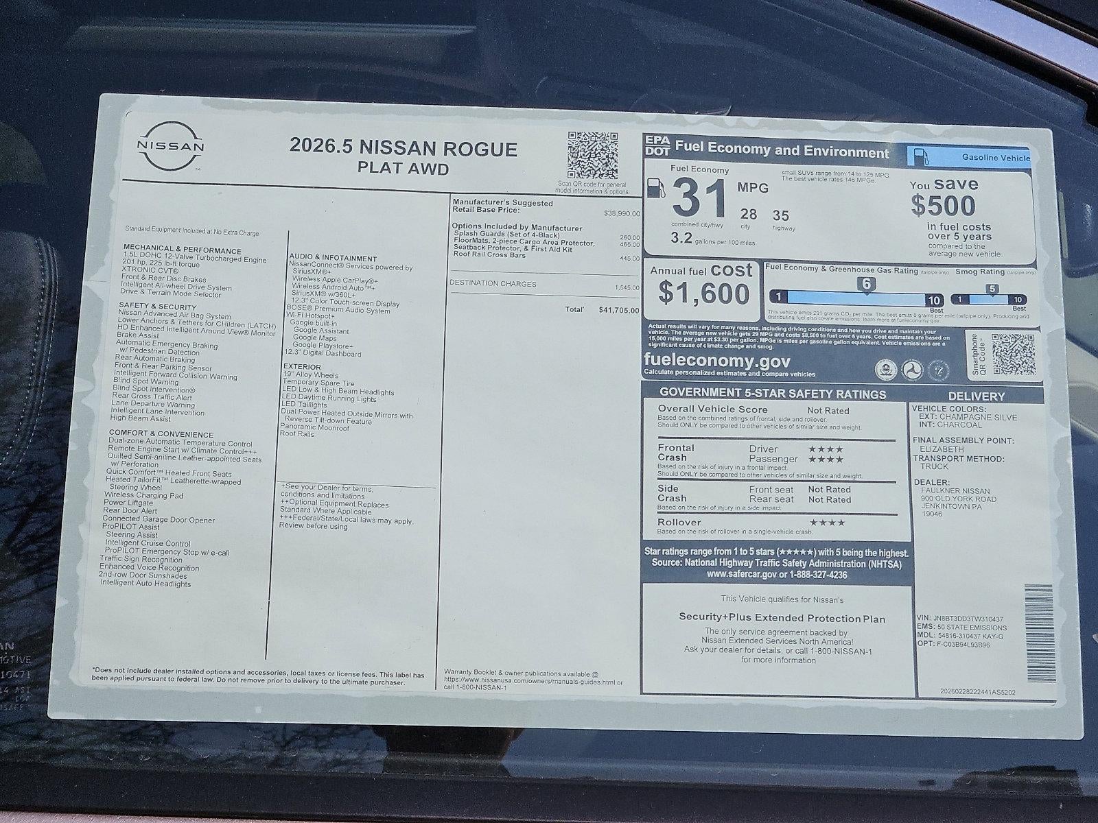 2026 Nissan Rogue Platinum