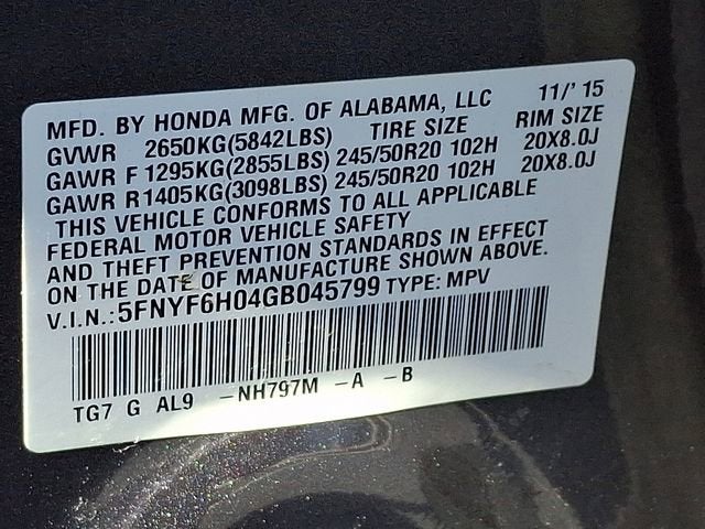 2016 Honda Pilot Elite