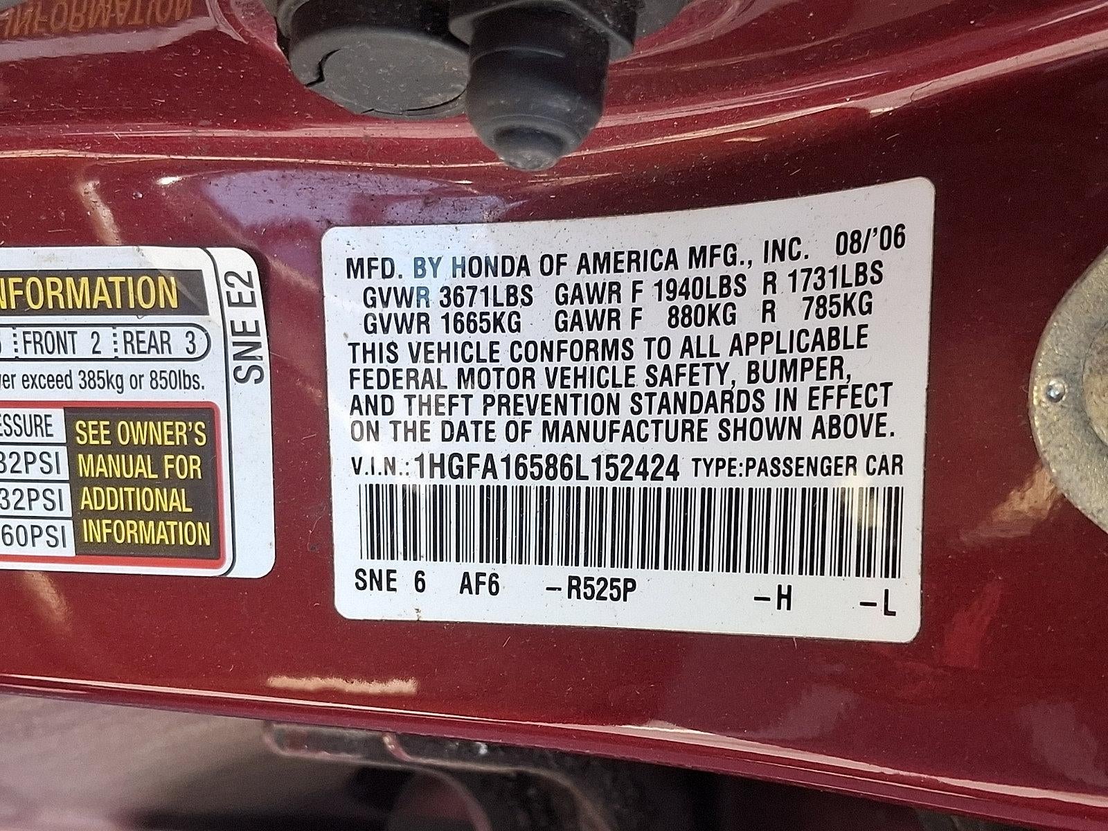 2006 Honda Civic Sedan LX AT