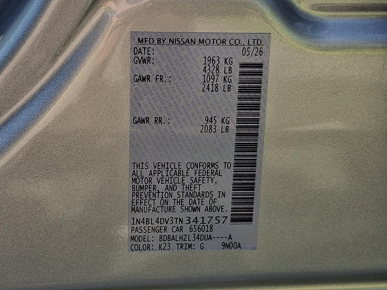 2026 Nissan Altima SV FWD