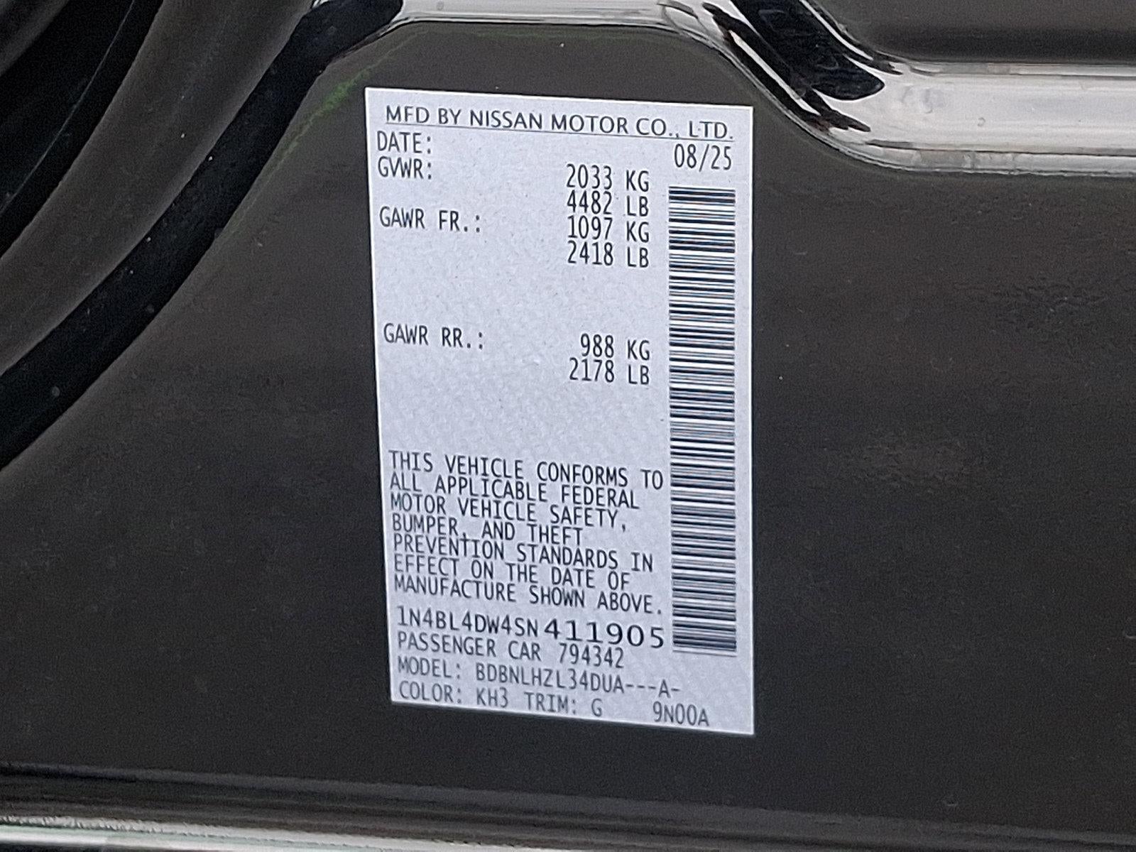 2025 Nissan Altima SV