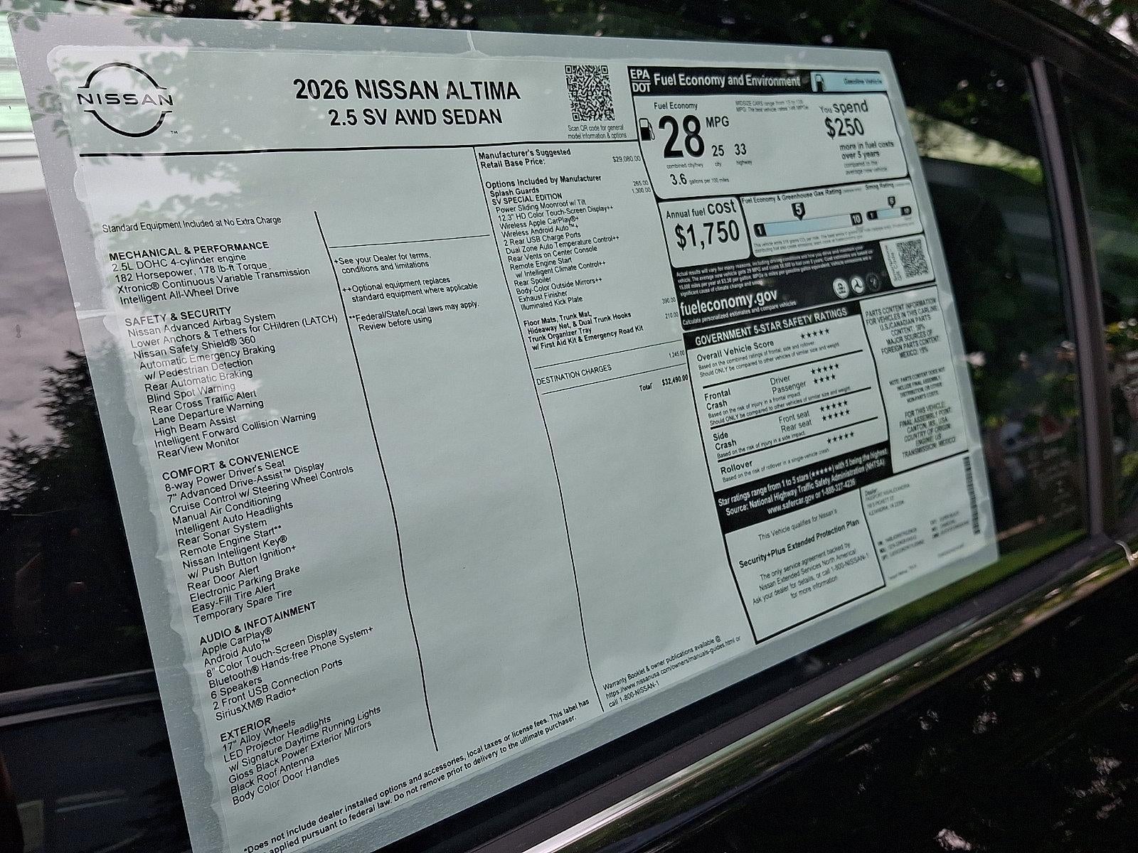 2026 Nissan Altima SV Special Edition