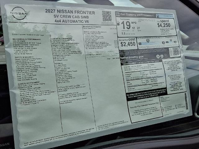 2027 Nissan Frontier Crew Cab SV