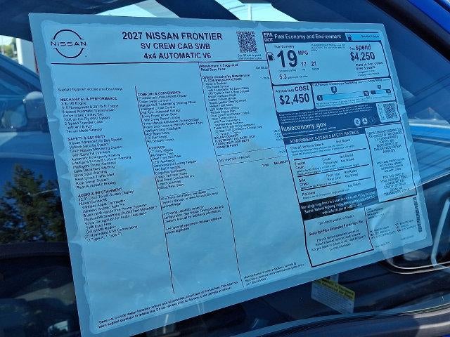2027 Nissan Frontier Crew Cab SV