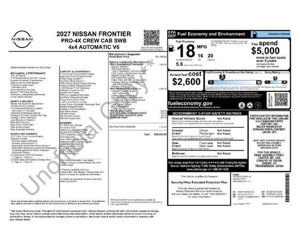 2027 Nissan Frontier Crew Cab PRO-4X®